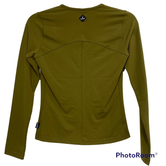 PrAna Nylon V neck green long sleeve athletic top. - Picture 3 of 10